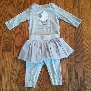 Baby Gap Tulle Skirt w Leggings and sweet onesie